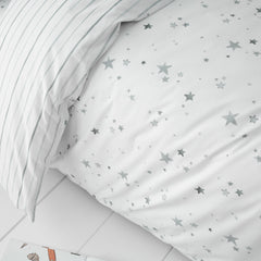 Bianca Grey Stars Kids 100% Cotton Duvet Set
