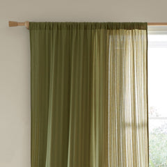 Pineapple Elephant Zofia Olive Green Broderie Anglaise Slot Top Voile Panel