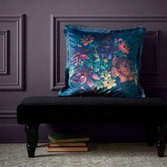 Bridgerton By Catherine Lansfield Romantic Floral Velvet Cushion (45cm x 45cm)