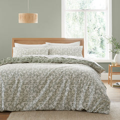 Bianca Shadow Leaves Soft Green 200TC Cotton Duvet Set