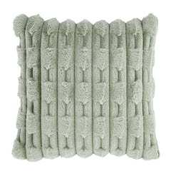 Bianca So Soft Sage Green Carved Faux Fur Cushion