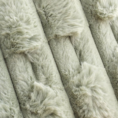Bianca So Soft Sage Green Carved Faux Fur Cushion