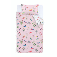 RHS Butterfly Garden Pink Kids Reversible Duvet Cover Set
