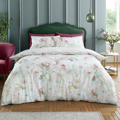 RHS Rose Bloom Pink 200TC Cotton Reversible Duvet Set