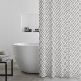 Catherine Lansfield Aztec Diamond Silver Grey Shower Curtain Panel