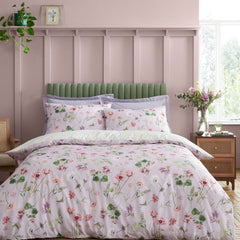 RHS Serenity Garden Lilac Reversible 200TC Cotton Duvet Set