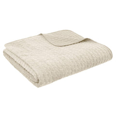 Bianca Attica Natural Velvet Embroidered Bedspread