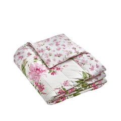 Catherine Lansfield Avebury Cream Floral Reversible Quilted Bedspread