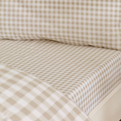 Catherine Lansfield Bamford Natural Gingham Check Fitted Sheet