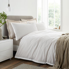 Bianca Natural Seersucker Woven Stripe 180TC Cotton Duvet Set