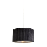 Pleated Velvet Grey Shade With Metallic Silver Inner (30cm)