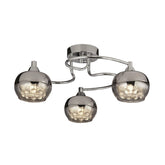 3Lt Rose Chrome Glass Flush Ceiling Light