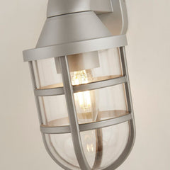 Silver Cage Outdoor Light Wall Bracket