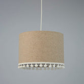 Natural Linen Pom Pom Trim Light Shade