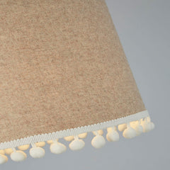 Natural Linen Pom Pom Trim Light Shade