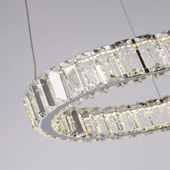 Glass Trim Chrome Pendant Ceiling Light