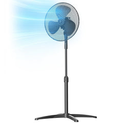 Black Midea 3 Speed Pedestal Fan