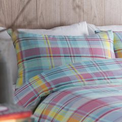 Applecross Pastel Check Brushed Cotton Duvet Set