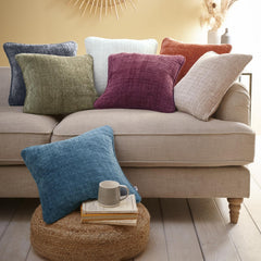 Alba Green Chenille Cushion (43cm x 43cm)