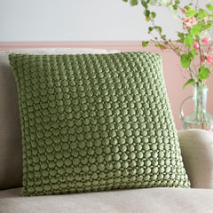 Bobble Olive Large Velvet Cushion (55cm x 55cm)