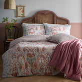 Ornamental Floral Damask Reversible Cotton Duvet Set