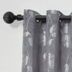 Matt Black Ball Extendable Curtain Pole