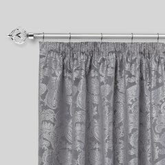 Chrome Bird Cage Extendable Curtain Pole with Rings