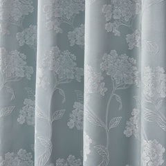 Blossom Duck Egg Lined Eyelet Jacquard Curtains