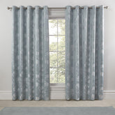 Blossom Duck Egg Lined Eyelet Jacquard Curtains