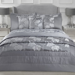 Blossom Silver Embellished Jacquard Quilted Bedspread Set (220cm x 240cm)