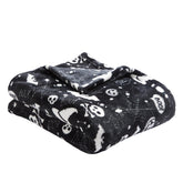 Boo Black Halloween Fleece Throw (120cm x 150cm)