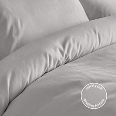 Silentnight Silver Grey Brushed Cotton Duvet Set