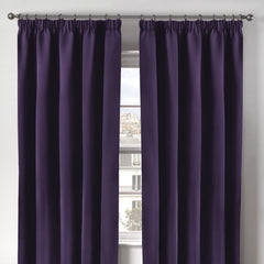 Cali Amethyst Purple Thermal Blackout Pencil Pleat Curtains