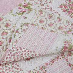 Pink Cotswold Quilted Patchwork Bedspread Set