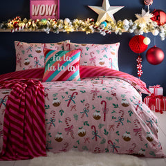 Candy Stripe Pink Fleece Throw