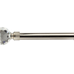 Brushed Silver Crystal Extendable Curtain Pole