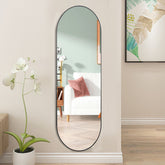 Black Oval Full Length Wall Mirror