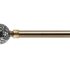 Antique Brass Cut Glass Extendable Curtain Pole