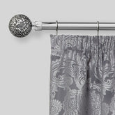 Chrome Cut Glass Extendable Curtain Pole with Rings