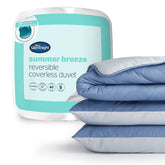 Silentnight Grey and Blue 2.5 Tog Coverless Duvet And Pillowcase Set