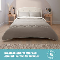 Silentnight Cream and Taupe 2.5 Tog Coverless Duvet And Pillowcase Set