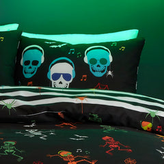 Dancing Skeletons Glow in the Dark Duvet Cover Set