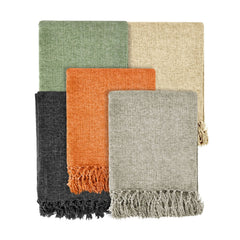 Darcy Meadow Green Chenille Throw