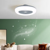 White Adjustable Round Ceiling Fan Light