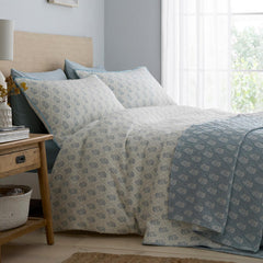 Block Floral Trellis Blue Duvet Set