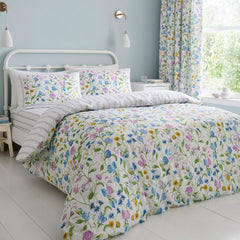 Sweet Pea Floral 100% Cotton Reversible Duvet Set