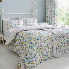 Sweet Pea Floral 100% Cotton Reversible Duvet Set