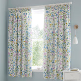 Sweet Pea Floral Cotton Pencil Pleat Curtains