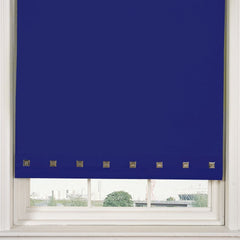 Royal Blue Square Eyelet Roller Blind