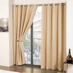 Cali Beige Thermal Blackout Eyelet Curtains